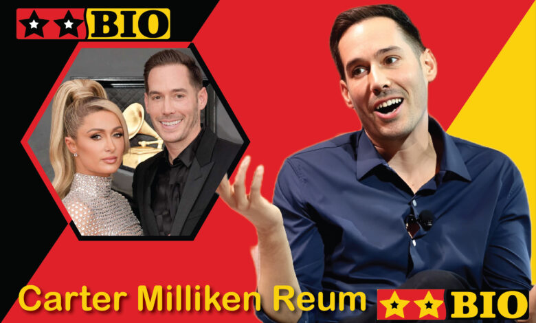 Carter Milliken Reum in eleganter Kleidung lächelnd bei einem öffentlichen Auftritt als erfolgreicher Unternehmer und Ehemann