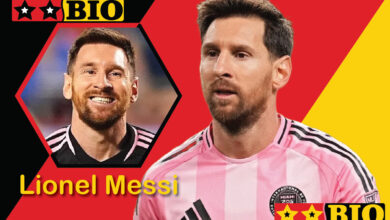 Lionel Messi im Trikot von Inter Miami CF, 38 Jahre alt, 1,70 m groß, zeigt seine Fußballtechnik auf dem Spielfeld