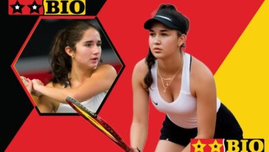 Lisa Matviyenko: Die 1,75m große deutsche Tennisspielerin in einer dynamischen Aktion auf dem Sandplatz während eines Profi-Turniers.