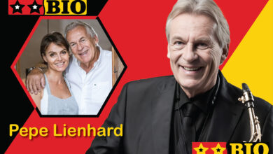 Porträt von Pepe Lienhard, dem bekannten Schweizer Musiker, Bandleader und Leiter eines renommierten Orchesters