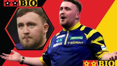 Luke Littler wirft Darts bei der PDC Weltmeisterschaft 2026 – 18 Jahre alt, 1,78m groß, The Nuke in Aktion
